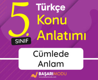 Cümlede Anlam Konu Anlatımı